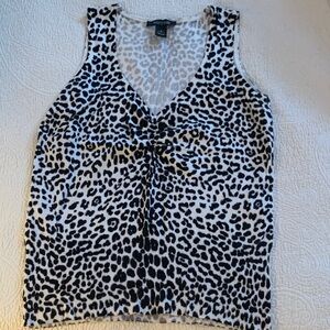 White House Black Market Leopard Print Tank Top